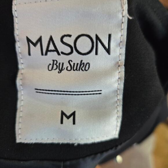 Mason by Suko Women Black Studded Bomber Jacket M Canadian Goth Punk Moto Baddie - Picture 8 of 12